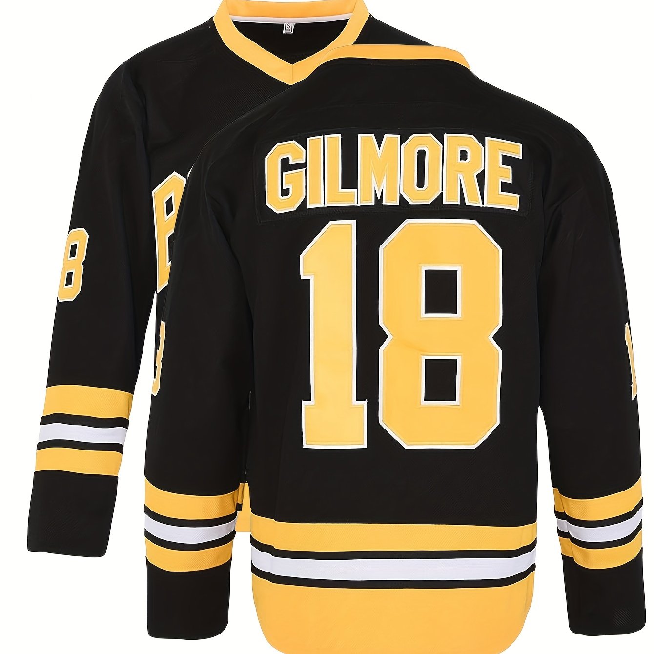Men's #18 Black Ice Hockey Jersey - Retro Classic Embroidered, Breathable Pullover Sweatshirt for Parties & Sports - Perfect Gift