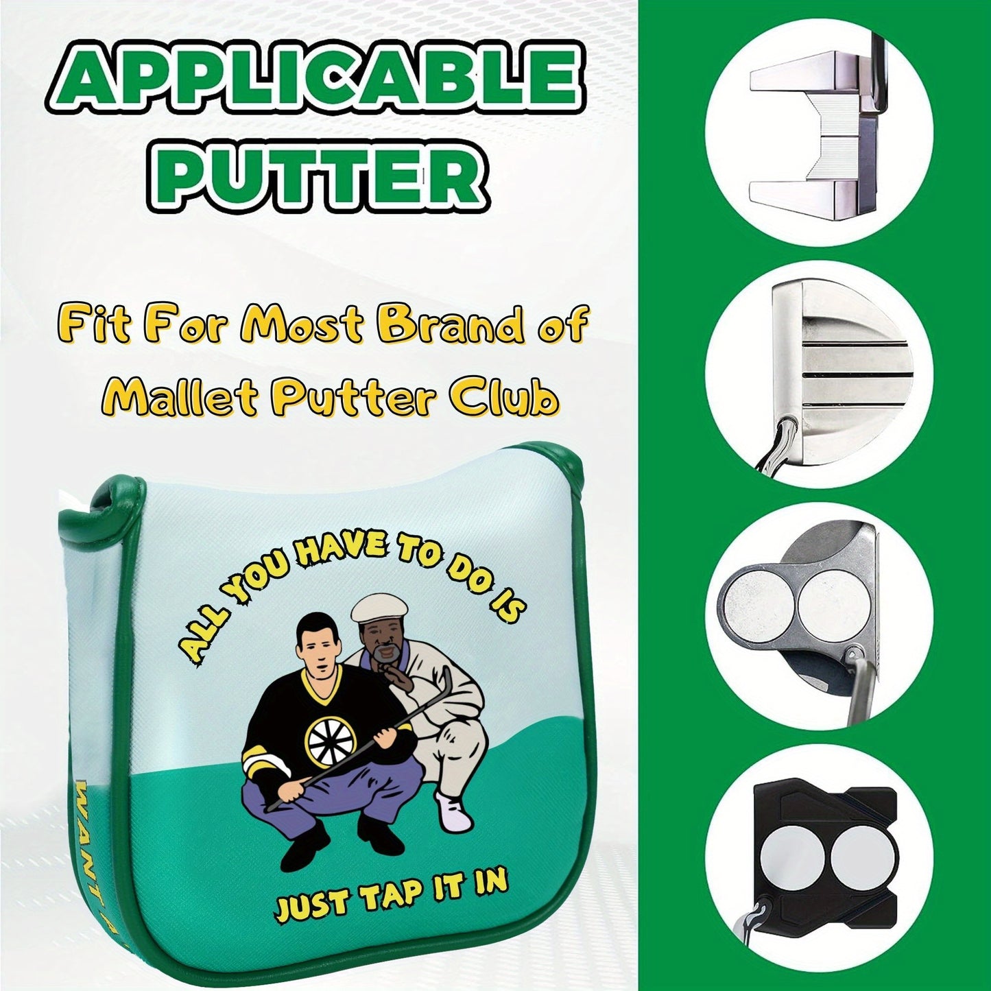 Happy Gilmore Golf Headcover - Premium Golf Club Protector with "Tappy, Tappy, Tappy" Design, Ideal for Men, Dads, and Golf Enthusiasts, Golf Accessory | Cartoon Character Cover | Durable Golf Cover, Golf Accessories