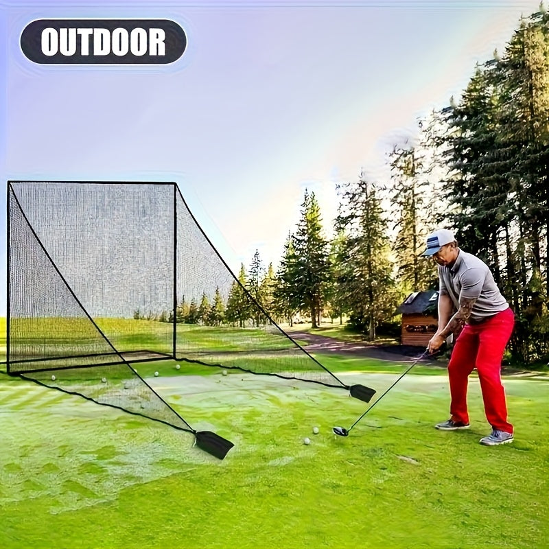 Portable Golf Practice Net with Triangular Base - Heavy-Duty Fiberglass Frame, Indoor/Outdoor Driving Net with Carry Bag for Home, Golf Courses, Training Schools - Stable Golf Swing Trainer for All Skill Levels, Easy Assembly