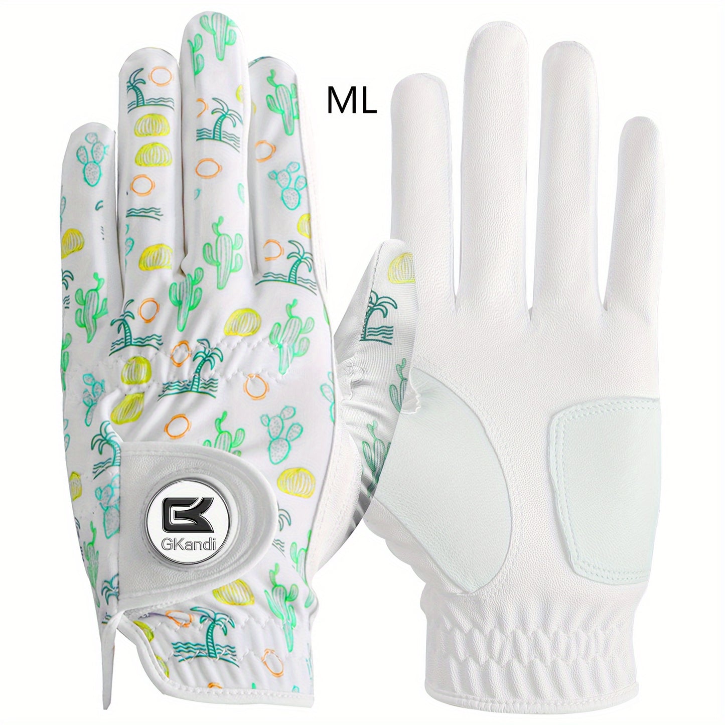 1 Pack Men's Golf Gloves with Marked Balls for Left and Right Hands, All-Weather Men's Golf Gloves Small Medium Large XL
