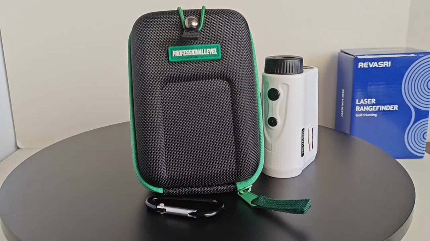 REVASRI Golf Rangefinder with Slope & Pin Lock Vibration - 1000YDS Laser Range Finder, External Slope Switch (Tournament Legal), Rechargeable Battery, Flag Lock, Straight-Line Distance Measurement for Golfers & Beginners