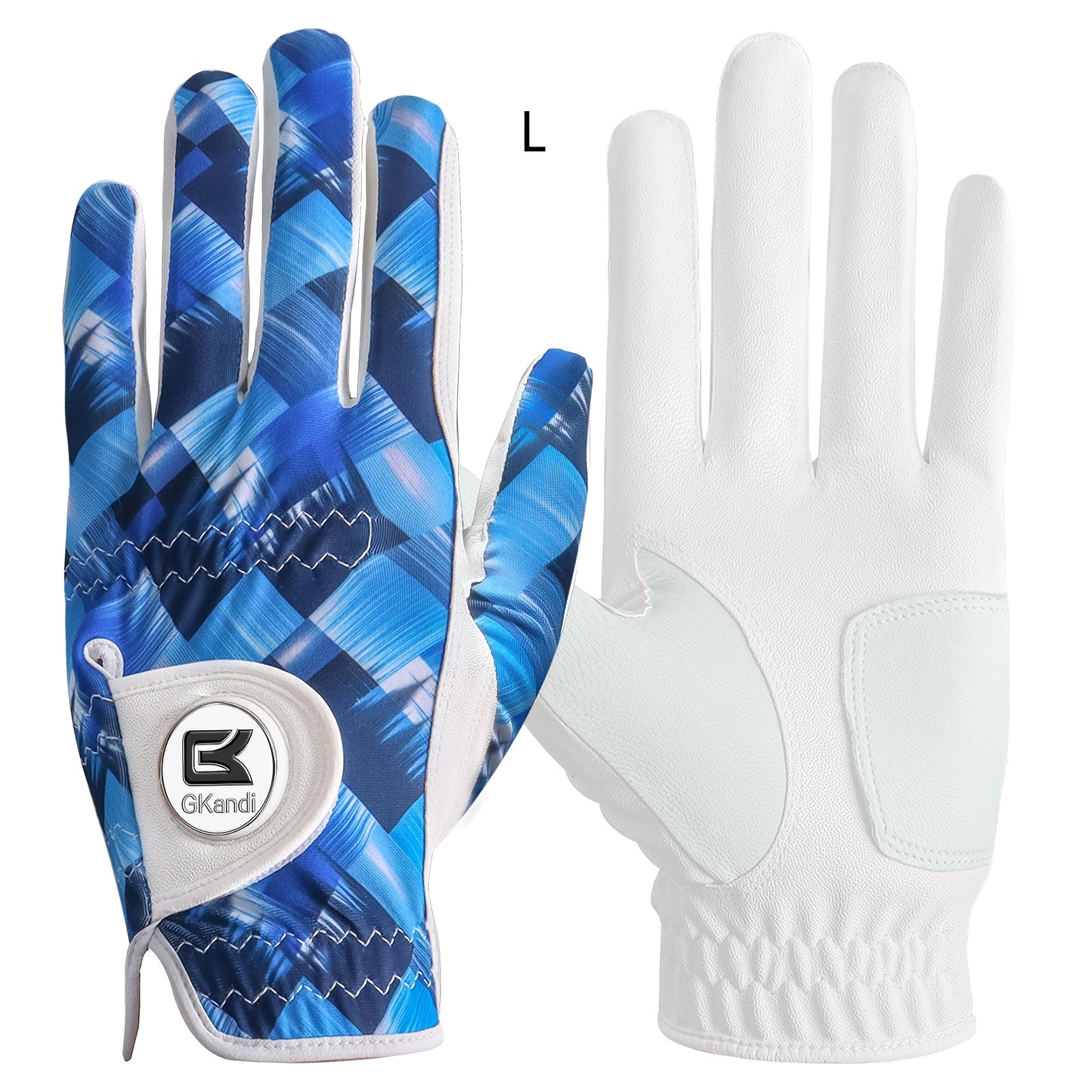 1 Pack Men's Golf Gloves with Marked Balls for Left and Right Hands, All-Weather Men's Golf Gloves Small Medium Large XL