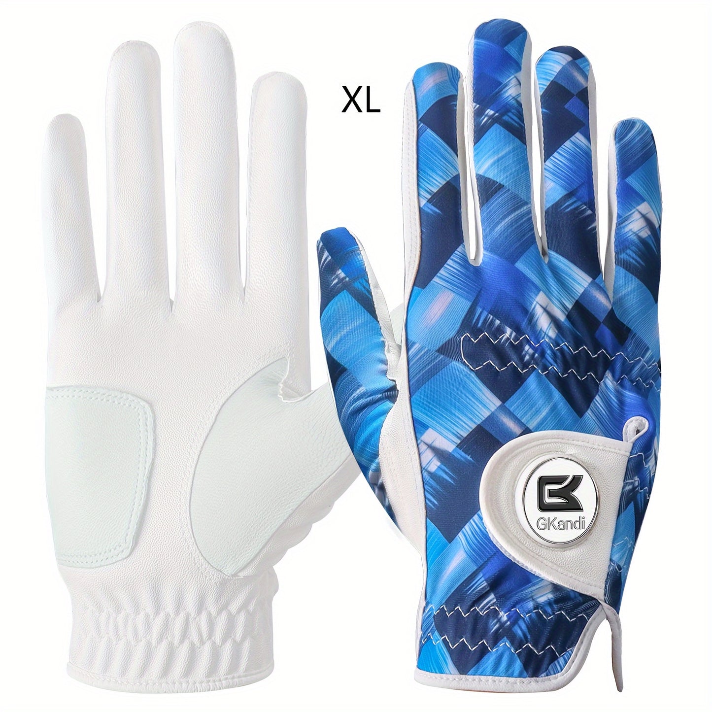 1 Pack Men's Golf Gloves with Marked Balls for Left and Right Hands, All-Weather Men's Golf Gloves Small Medium Large XL