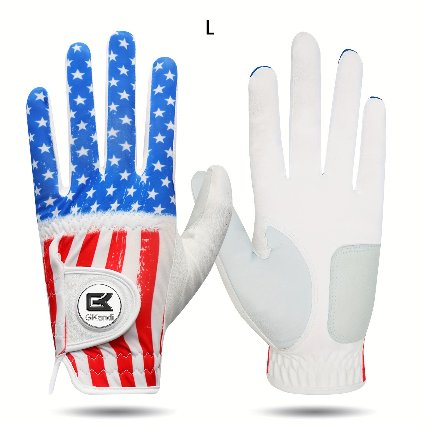 1 Pack Men's Golf Gloves with Marked Balls for Left and Right Hands, All-Weather Men's Golf Gloves Small Medium Large XL
