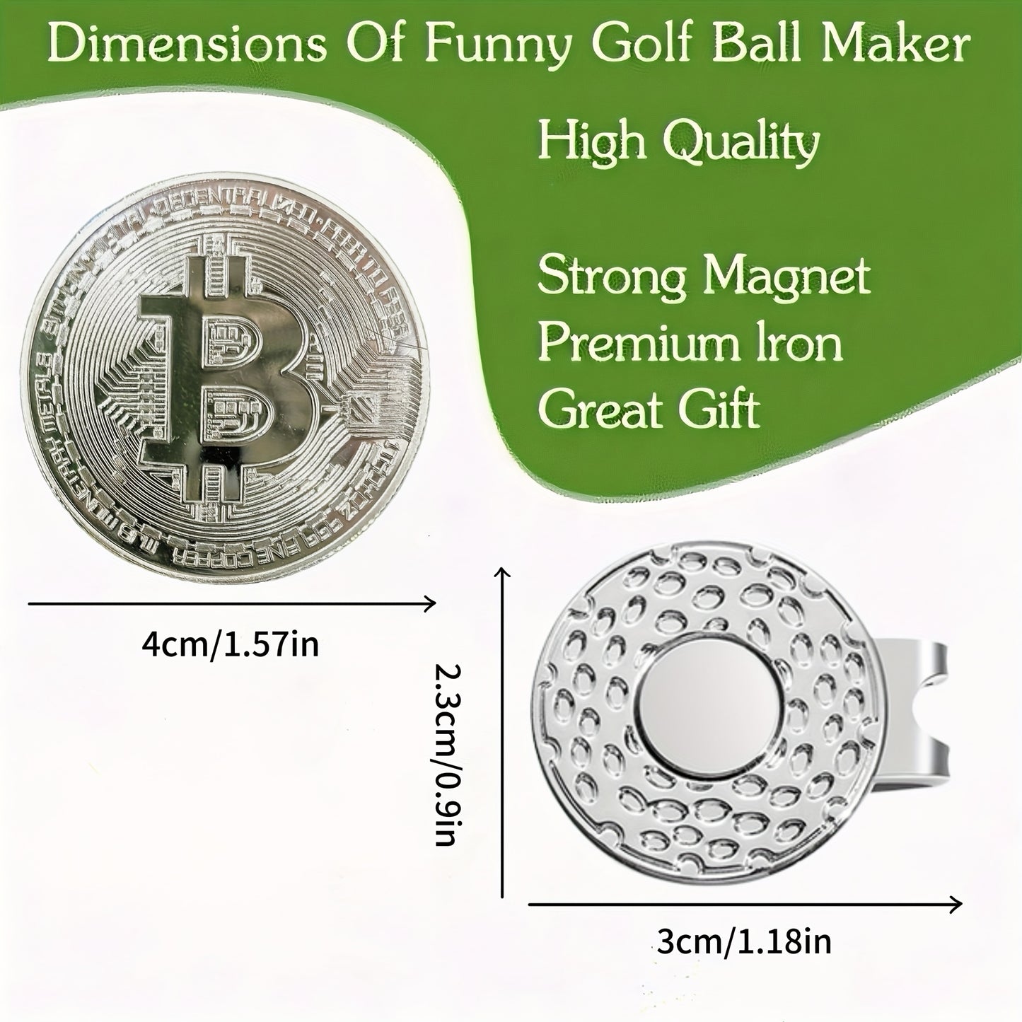 Two-Piece Golf Ball Marker - Magnetic Hat Clip - Golf Ball Marker - Easy-To-Use Golf Accessories for Locating Balls on The Green, Perfect Gift for Golf Lovers