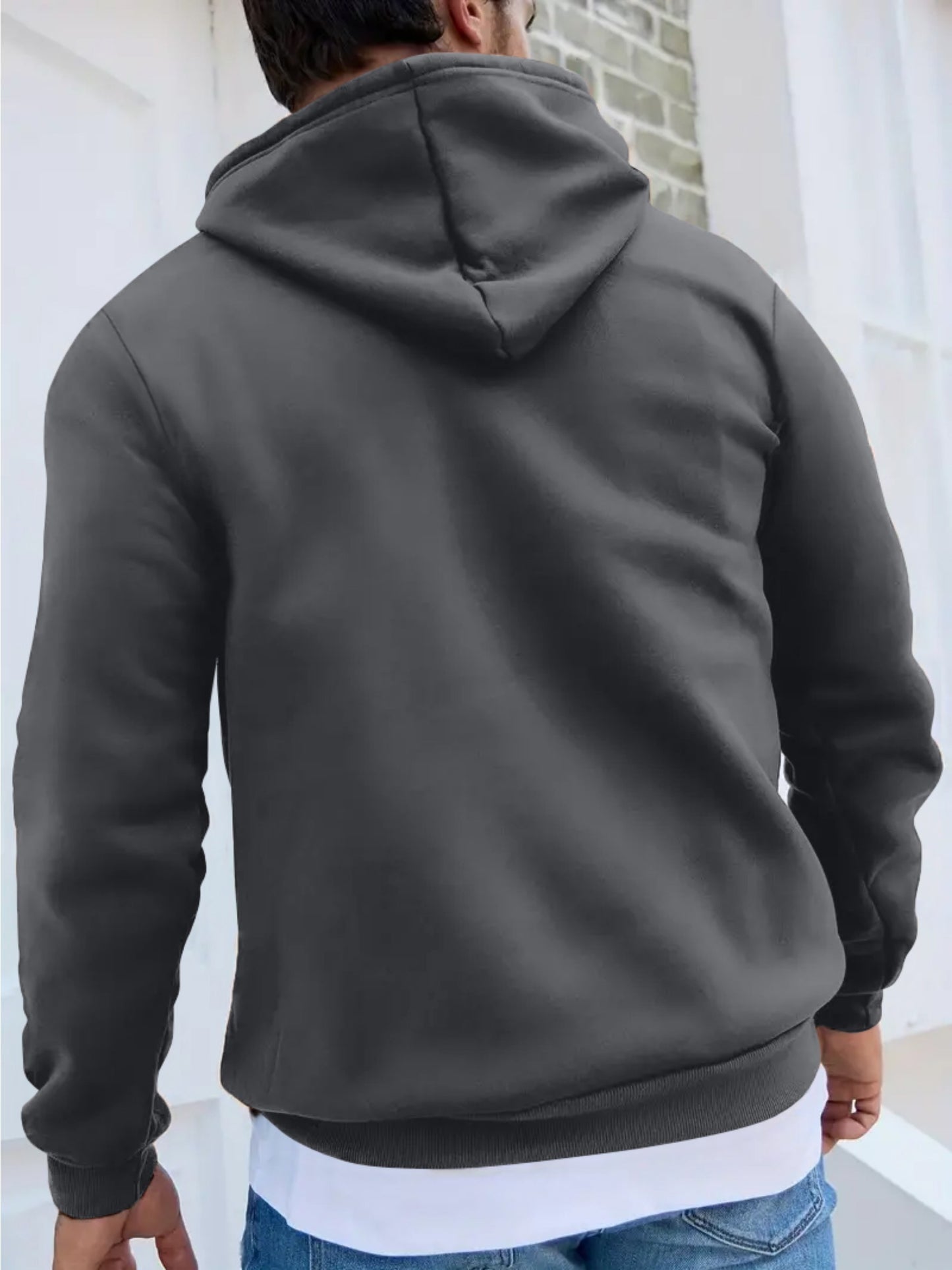1pc Masters Logo Print Men'S Casual Hoodie, Polyester Knit Fabric with Slight Stretch, Regular Fit Hooded Sweatshirt