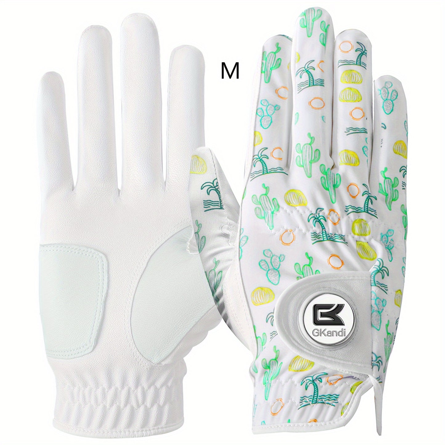 1 Pack Men's Golf Gloves with Marked Balls for Left and Right Hands, All-Weather Men's Golf Gloves Small Medium Large XL