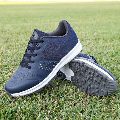 Men's Solid Non-slip Golf Shoes, Professional Lace Up Sports Sneakers - Perfect For Better Performance