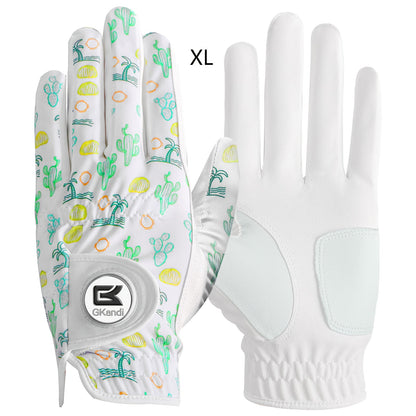 1 Pack Men's Golf Gloves with Marked Balls for Left and Right Hands, All-Weather Men's Golf Gloves Small Medium Large XL