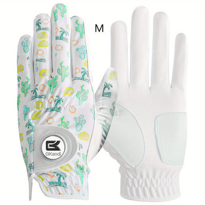 1 Pack Men's Golf Gloves with Marked Balls for Left and Right Hands, All-Weather Men's Golf Gloves Small Medium Large XL