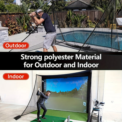 Portable Golf Practice Net with Triangular Base - Heavy-Duty Fiberglass Frame, Indoor/Outdoor Driving Net with Carry Bag for Home, Golf Courses, Training Schools - Stable Golf Swing Trainer for All Skill Levels, Easy Assembly
