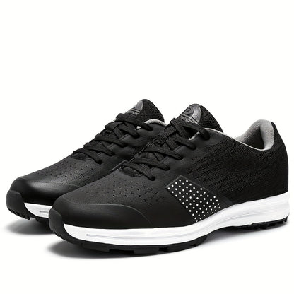 Men's Solid Non-slip Golf Shoes, Professional Lace Up Sports Sneakers - Perfect For Better Performance