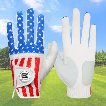 1 Pack Men's Golf Gloves with Marked Balls for Left and Right Hands, All-Weather Men's Golf Gloves Small Medium Large XL