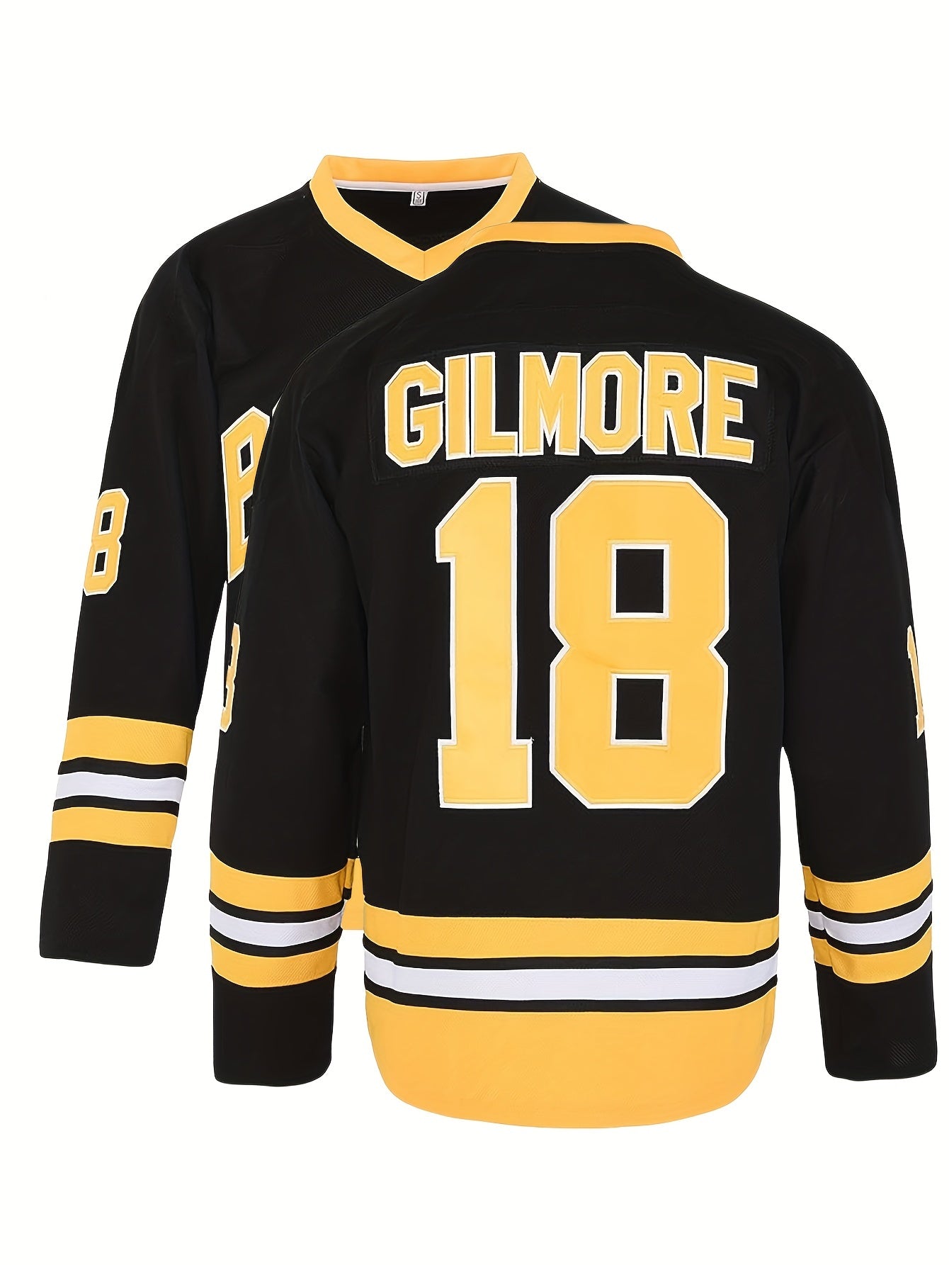 Men's #18 Black Ice Hockey Jersey - Retro Classic Embroidered, Breathable Pullover Sweatshirt for Parties & Sports - Perfect Gift