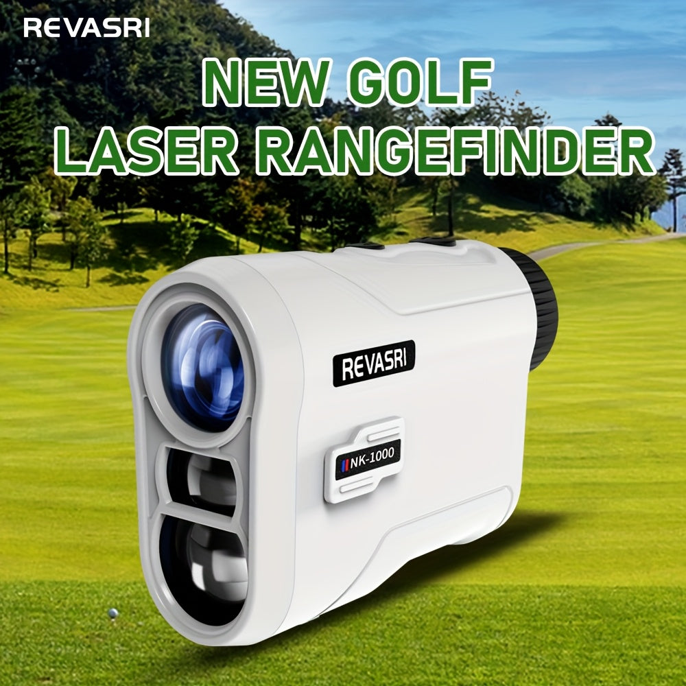 REVASRI Golf Rangefinder with Slope & Pin Lock Vibration - 1000YDS Laser Range Finder, External Slope Switch (Tournament Legal), Rechargeable Battery, Flag Lock, Straight-Line Distance Measurement for Golfers & Beginners