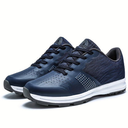 Men's Solid Non-slip Golf Shoes, Professional Lace Up Sports Sneakers - Perfect For Better Performance
