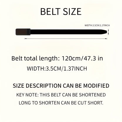 Men'S Golf Business Belt, Black Faux Leather, Fashion Golden Automatic Alloy Buckle, Durable, for Casual and Semi-Formal Wear