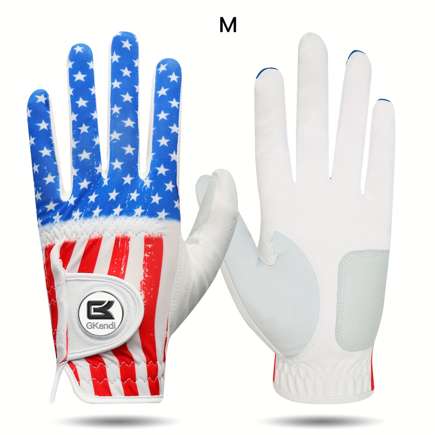 1 Pack Men's Golf Gloves with Marked Balls for Left and Right Hands, All-Weather Men's Golf Gloves Small Medium Large XL
