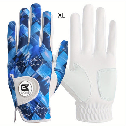 1 Pack Men's Golf Gloves with Marked Balls for Left and Right Hands, All-Weather Men's Golf Gloves Small Medium Large XL