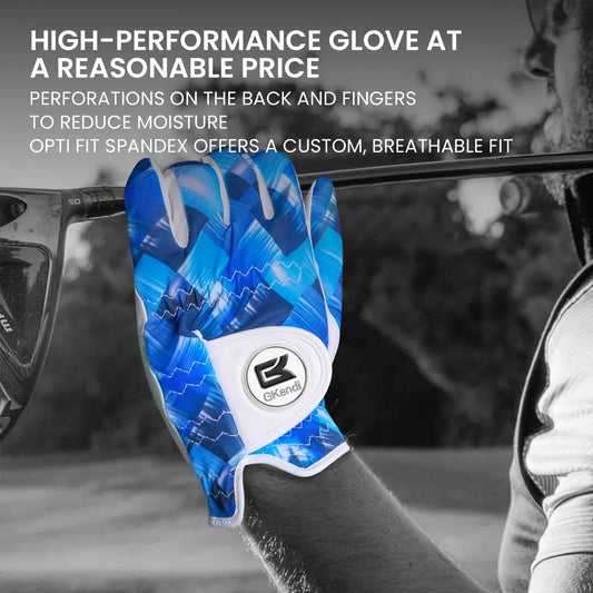 1 Pack Men's Golf Gloves with Marked Balls for Left and Right Hands, All-Weather Men's Golf Gloves Small Medium Large XL