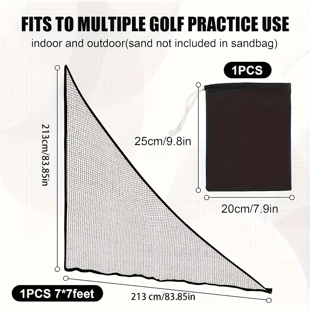 Portable Golf Practice Net with Triangular Base - Heavy-Duty Fiberglass Frame, Indoor/Outdoor Driving Net with Carry Bag for Home, Golf Courses, Training Schools - Stable Golf Swing Trainer for All Skill Levels, Easy Assembly