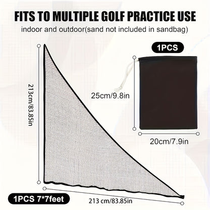 Portable Golf Practice Net with Triangular Base - Heavy-Duty Fiberglass Frame, Indoor/Outdoor Driving Net with Carry Bag for Home, Golf Courses, Training Schools - Stable Golf Swing Trainer for All Skill Levels, Easy Assembly
