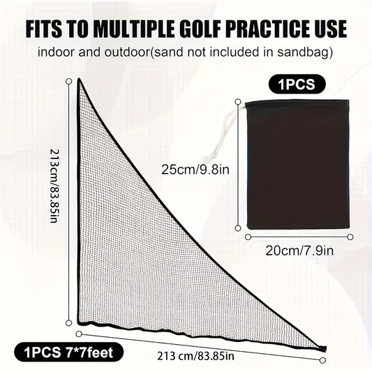 Portable Golf Practice Net with Triangular Base - Heavy-Duty Fiberglass Frame, Indoor/Outdoor Driving Net with Carry Bag for Home, Golf Courses, Training Schools - Stable Golf Swing Trainer for All Skill Levels, Easy Assembly