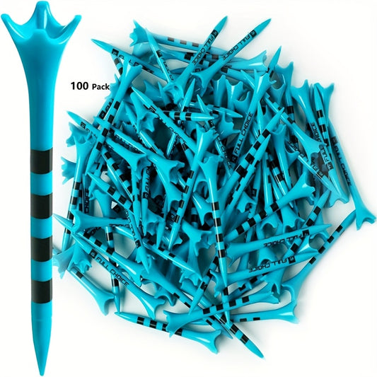 FULL CHOICE Professional Golf Tees Pack - High Refractive Index Polymer 4-Prong Design, Custom Height Marking System - Low Friction & Resistance - Mixed Colors, Multiple Quantities Available