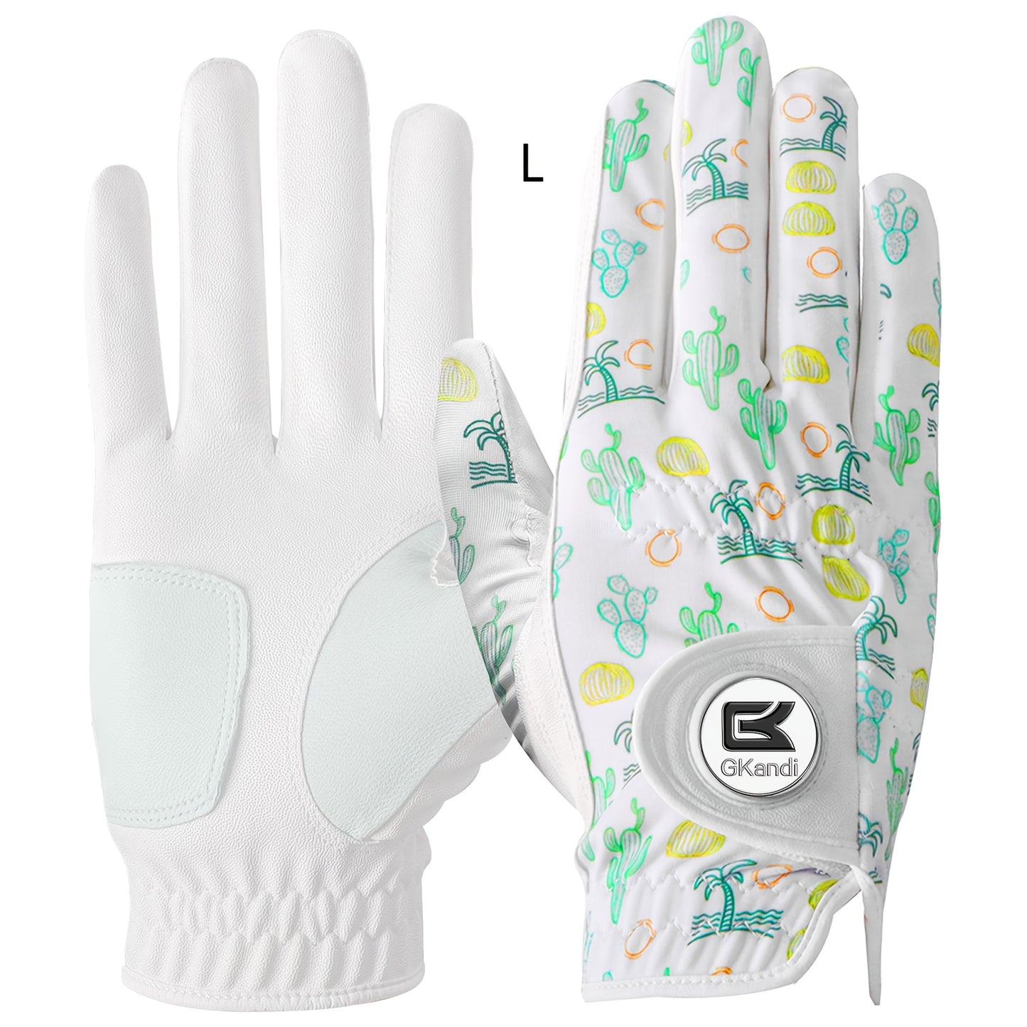 1 Pack Men's Golf Gloves with Marked Balls for Left and Right Hands, All-Weather Men's Golf Gloves Small Medium Large XL