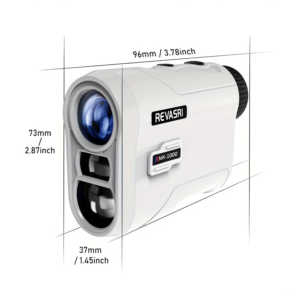 REVASRI Golf Rangefinder with Slope & Pin Lock Vibration - 1000YDS Laser Range Finder, External Slope Switch (Tournament Legal), Rechargeable Battery, Flag Lock, Straight-Line Distance Measurement for Golfers & Beginners