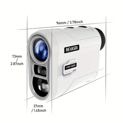 REVASRI Golf Rangefinder with Slope & Pin Lock Vibration - 1000YDS Laser Range Finder, External Slope Switch (Tournament Legal), Rechargeable Battery, Flag Lock, Straight-Line Distance Measurement for Golfers & Beginners