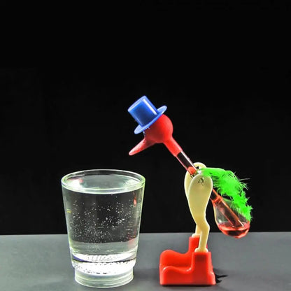 Drinking Bird Non-Stop Liquid Drinking Glass Lucky Bird Duck Bobbing Magic Prank Toy Decoration Crafts Children Kids Educational