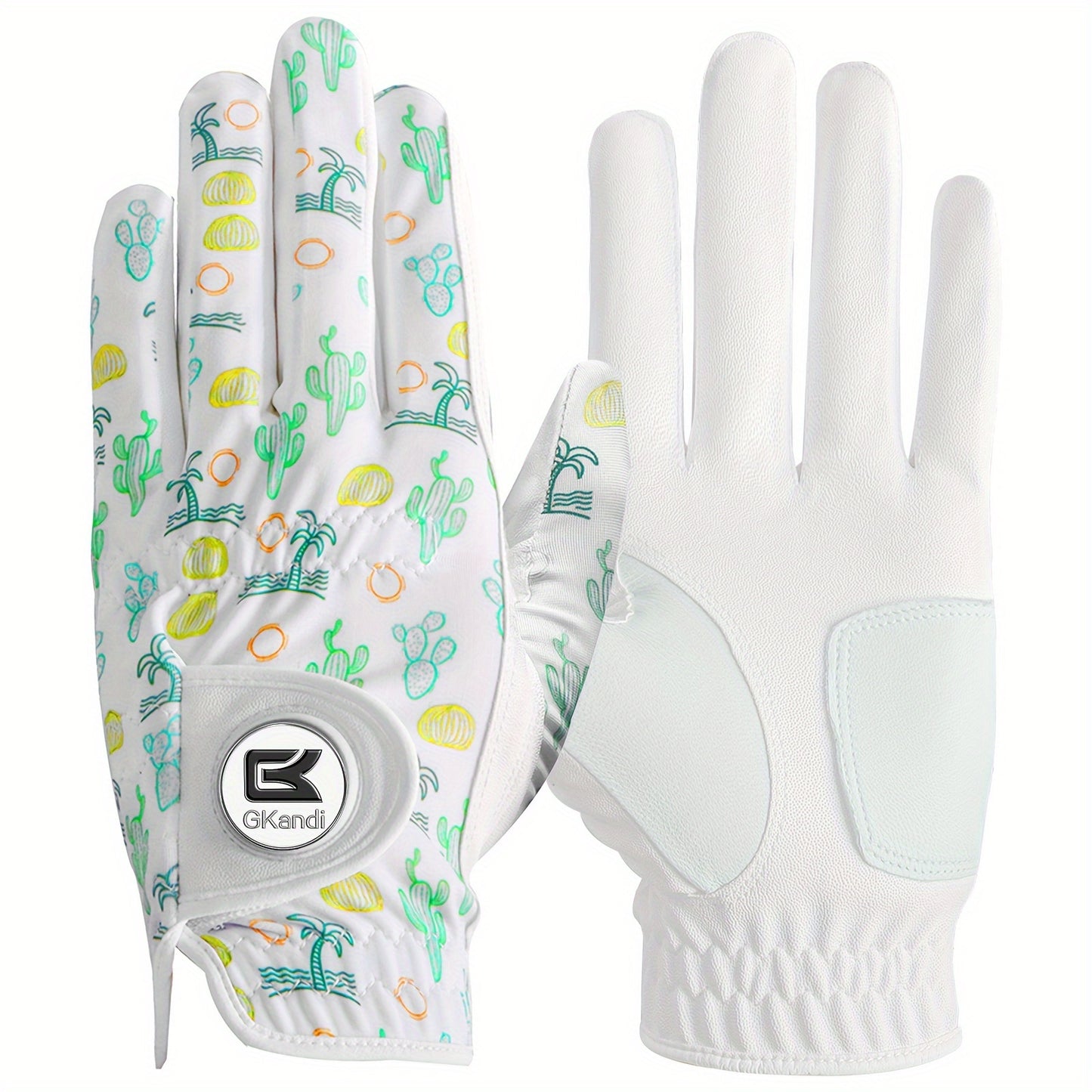 1 Pack Men's Golf Gloves with Marked Balls for Left and Right Hands, All-Weather Men's Golf Gloves Small Medium Large XL