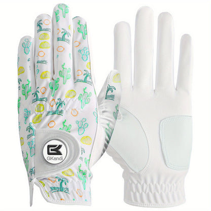 1 Pack Men's Golf Gloves with Marked Balls for Left and Right Hands, All-Weather Men's Golf Gloves Small Medium Large XL