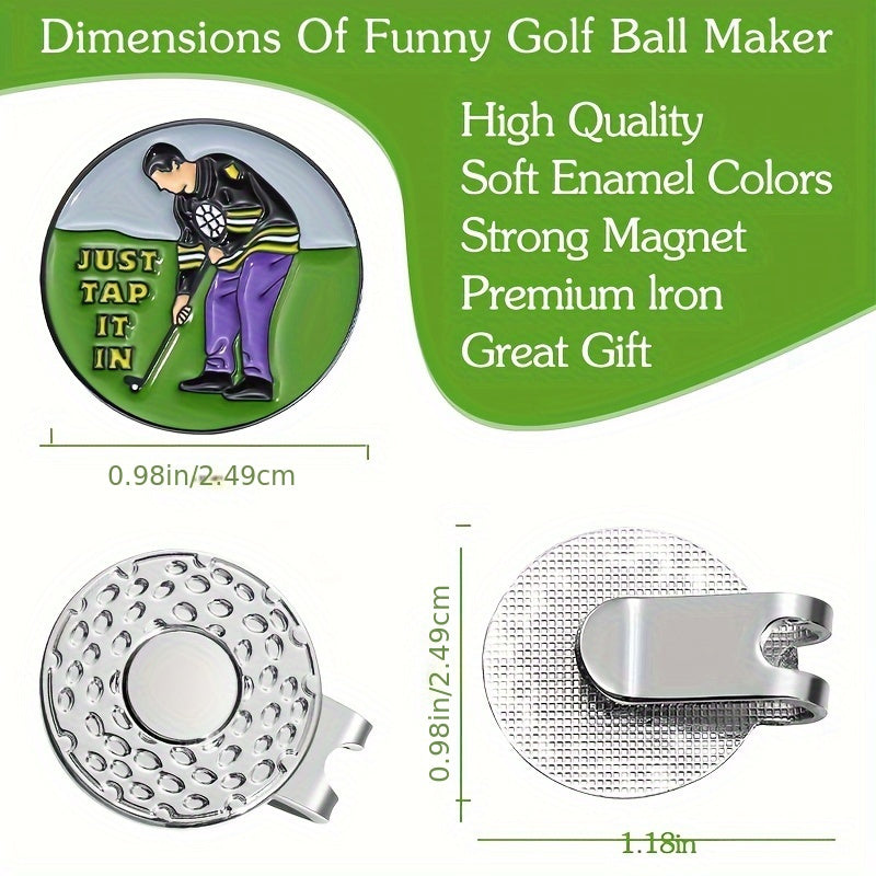 Creative Magnetic Golf Ball Marker Hat Clip - Durable Removable Alloy Clip Style Design, Fun Gift for Men And Women Golfers, Perfect Accessory for Golfing Enthusiasts