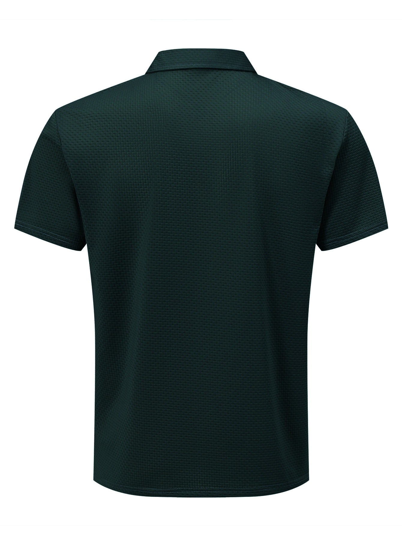 KWAY Men'S Breathable Mesh Short Sleeve Shirt - Lightweight Summer Golf & Business Casual Top with Moisture-Wicking Fabric, Regular Fit, Black with White Logo, Summer Golf Shirt | Stylish Collar Shirt | Moisturewicking Fabric