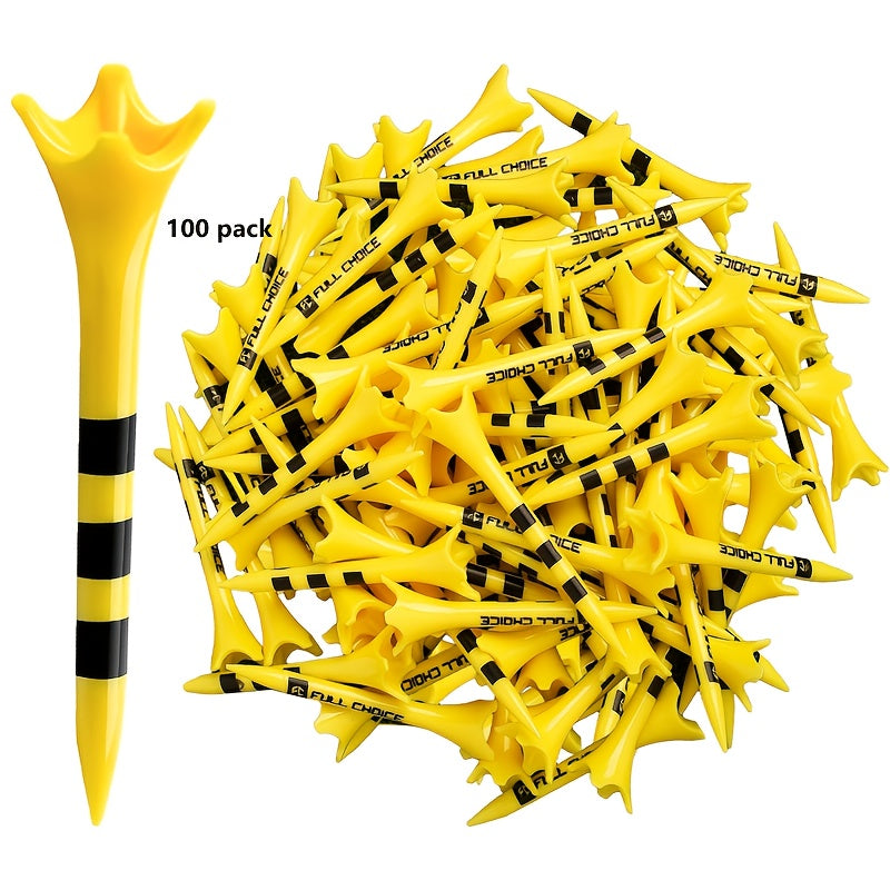 FULL CHOICE Professional Golf Tees Pack - High Refractive Index Polymer 4-Prong Design, Custom Height Marking System - Low Friction & Resistance - Mixed Colors, Multiple Quantities Available